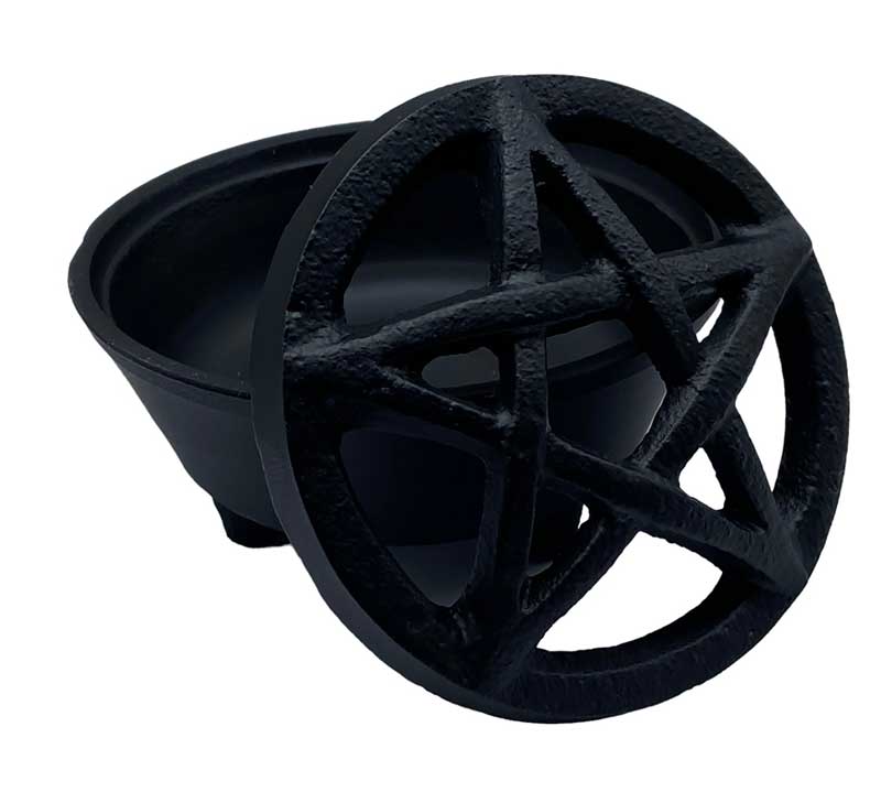 (image for) 3 1/4" Pentagram cast iron cauldron