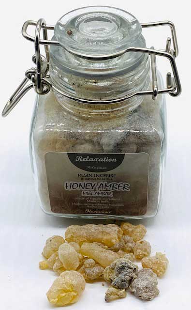 (image for) 3.0oz Relaxation (honey amber) resin jar - Click Image to Close