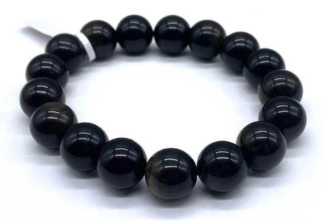 (image for) 12mm Obsidian, Golsheen bracelet