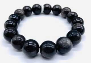 (image for) 12mm Obsidian, Smoky bracelet