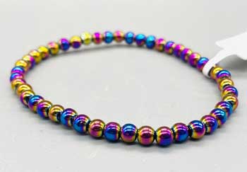 (image for) 4mm Hematite, Rainbow bracelet