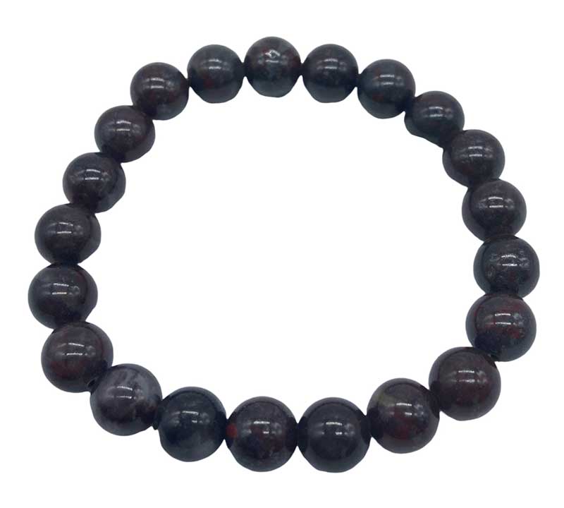 (image for) 8mm Bloodstone bracelet - Click Image to Close