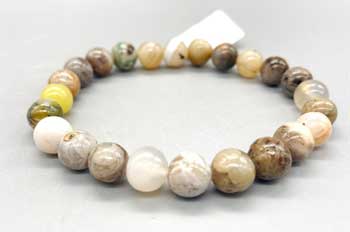(image for) 8mm Agate, Bamboo Leaf bracelet - Click Image to Close