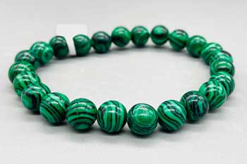 (image for) 8mm Malachite, synthetic bracelet - Click Image to Close