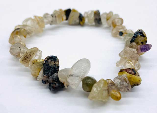 (image for) Quartz, Rutilated chip bracelet - Click Image to Close