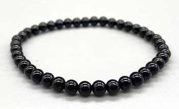 (image for) 4mm Black Tourmaline stretch bracelet - Click Image to Close