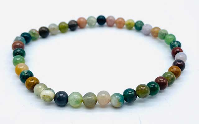 (image for) 4mm Moss agate stretch bracelet