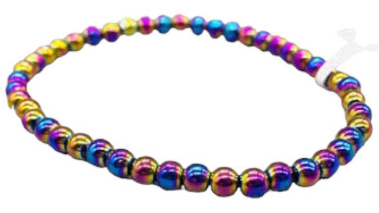 (image for) 4mm Rainbow Hematite stretch bracelet