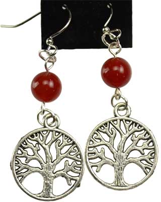 (image for) Carnelian Tree of Life earrings