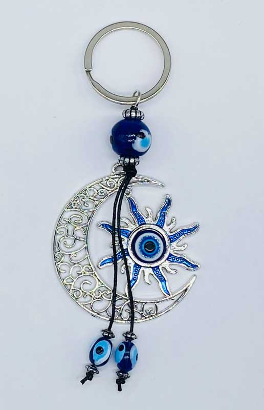 (image for) Sun & Moon Evil Eye keychain - Click Image to Close