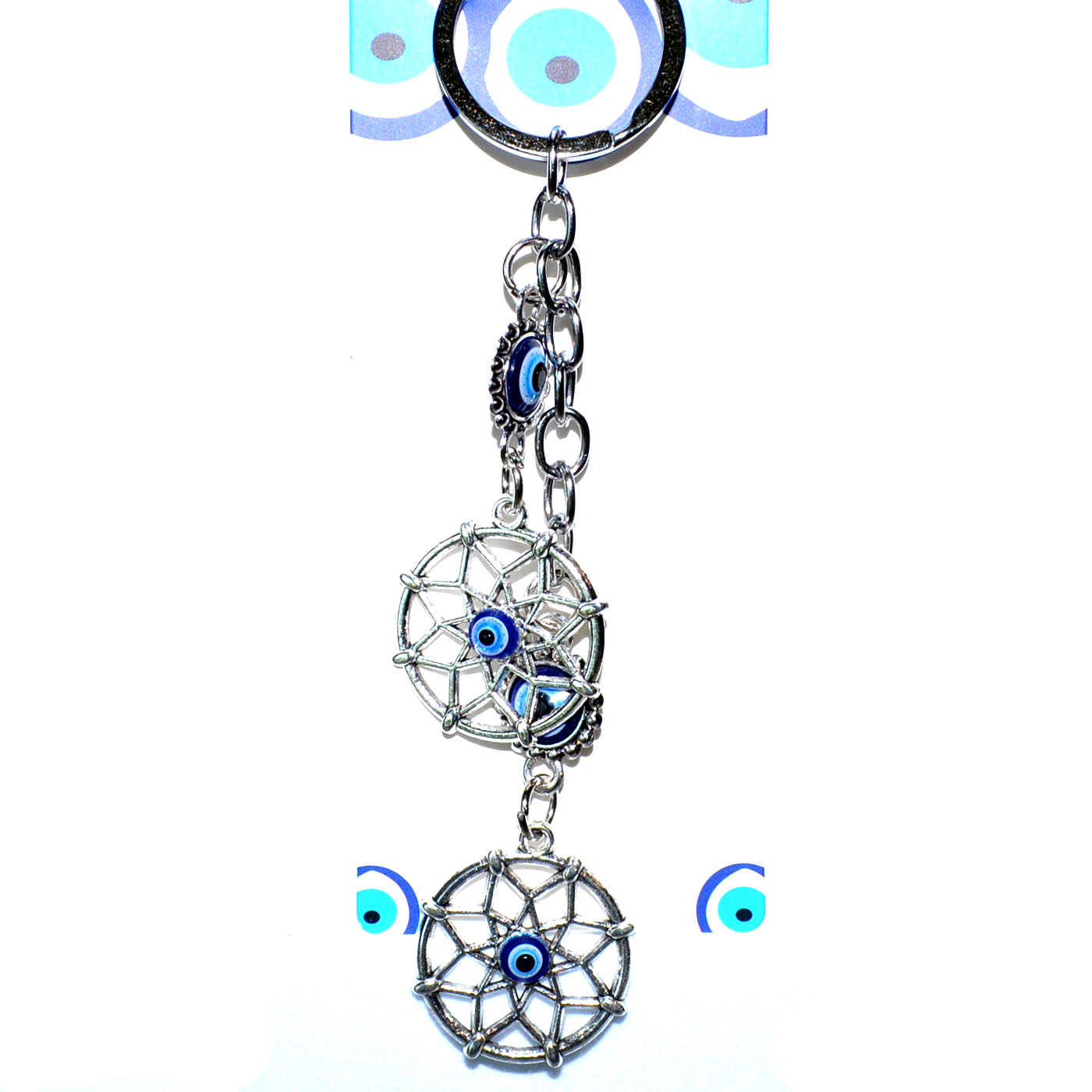 (image for) Double Dreamcatcher evil eye keychain