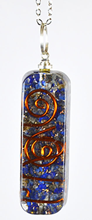 (image for) 2" Orgone Lapis W 20" chain