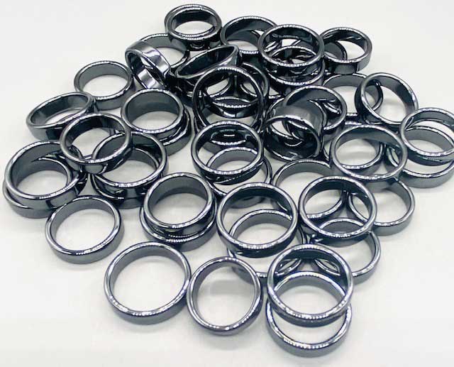 (image for) (set of 50) Flat Hematite rings