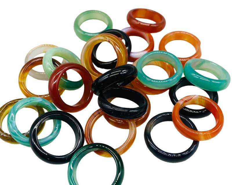 (image for) (set of 25) Agate, Banded rings