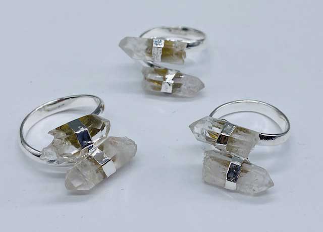(image for) (set of 3) adjustable Quartz rings - Click Image to Close