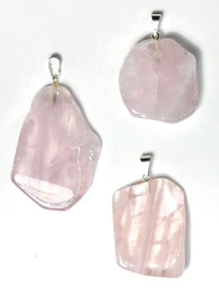 (image for) Rose Quartz slice pendant