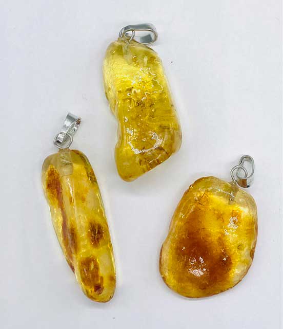(image for) Amber tumbled pendant - Click Image to Close