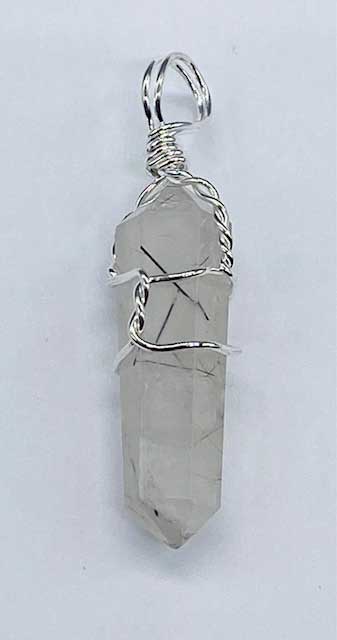 (image for) (set of 5) Quartz W Tourmaline wire wrapped point