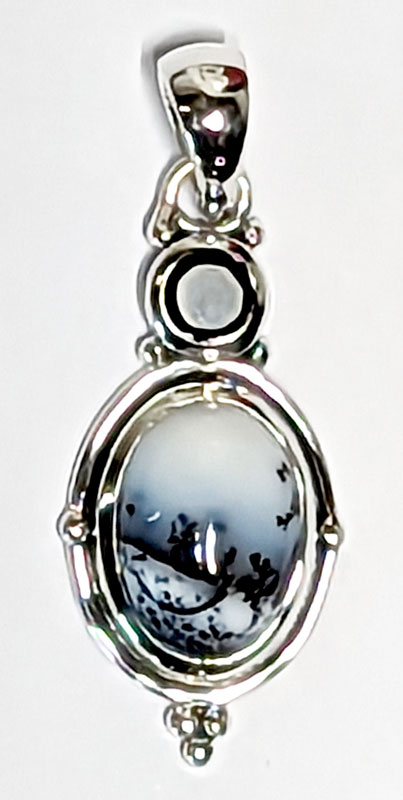 (image for) Black Onyx, Dendritic Opal pendant - Click Image to Close