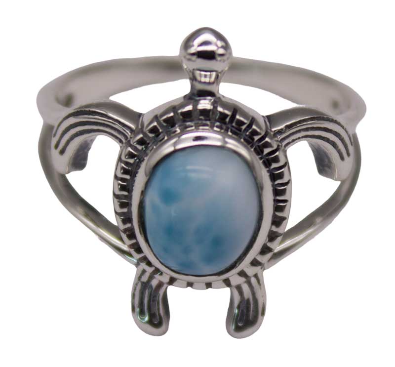 (image for) size 9 Larimar Turtle ring