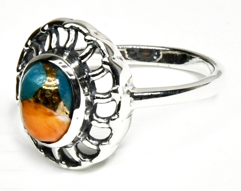 (image for) size 6 Turquoise Spiny Oyster ring