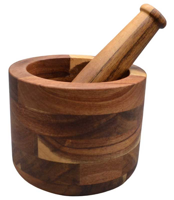 (image for) 4" Acacia Wood Mortar and Pestle Set - Click Image to Close