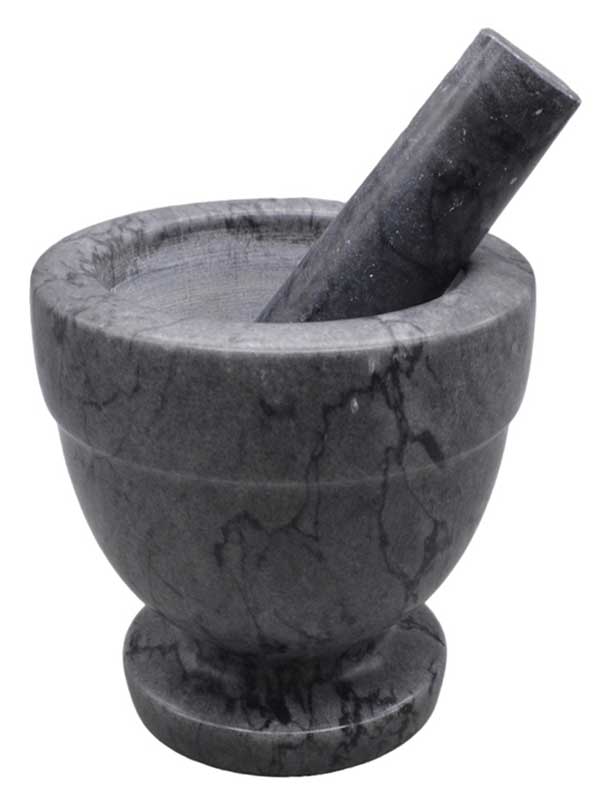 (image for) 4" Black Marble Mortar and Pestle Set