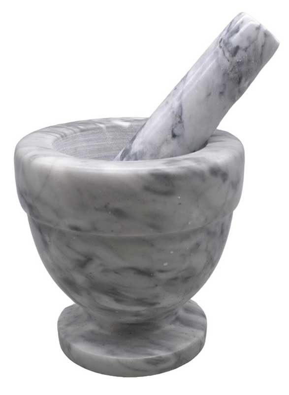 (image for) 4" White Marble Mortar and Pestle Set
