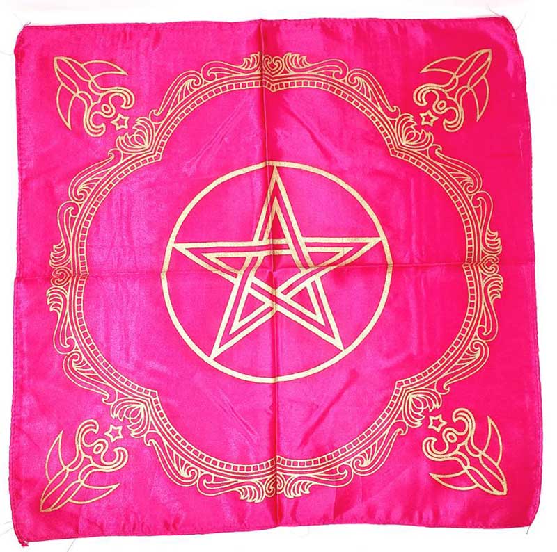 (image for) 21" x 21" Pink Goddess of Earth Pentagram alltar cloth