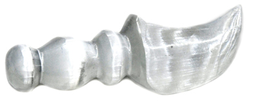 6" Selenite Crescent athame (image for) 6" Selenite Crescent athame
