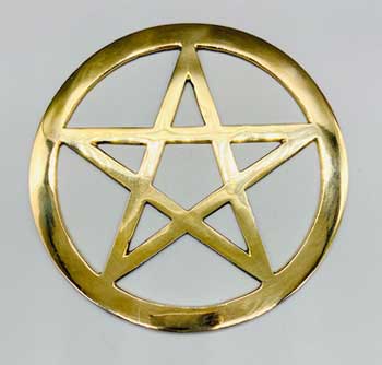(image for) 5.75" brass Pentagram altar tile