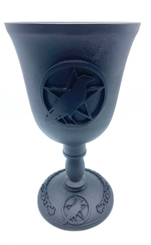(image for) 7 5/8" Pentagram & Bird chalice - Click Image to Close