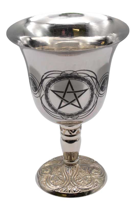 (image for) 4 3/4" Pentagram chalice stainless steel - Click Image to Close