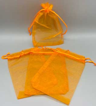 (image for) 100 pack 4" x 6" Orange organza bag - Click Image to Close