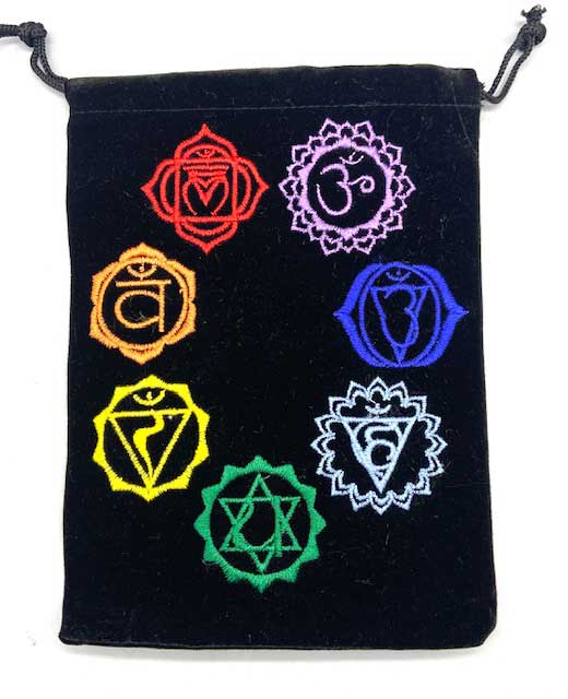 (image for) (set of 10) 5"x 7" Chakra Black velveteen bag - Click Image to Close