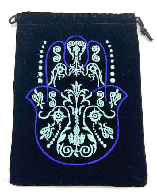 (image for) (set of 10) 5"x 7" Fatima Hand Black velveteen bag - Click Image to Close