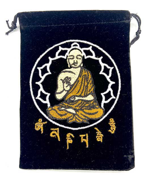(image for) (set of 10) 5"x 7" Buddha Black velveteen bag - Click Image to Close