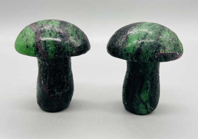 (image for) (set of 2) 1 3/4" Mushroom Ruby Zoisite - Click Image to Close