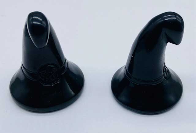 (image for) (set of 2) 1 3/4" Witch's Hat Obsidian, Black - Click Image to Close