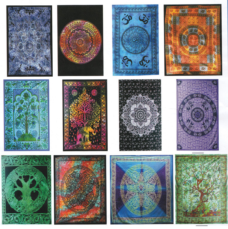 (image for) 81" x 90" Assorted Design tapestry (mixed colors) - Click Image to Close